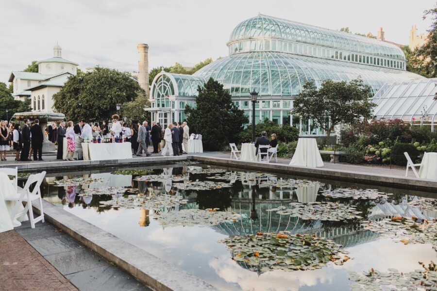 Wedding reception at botanical garden